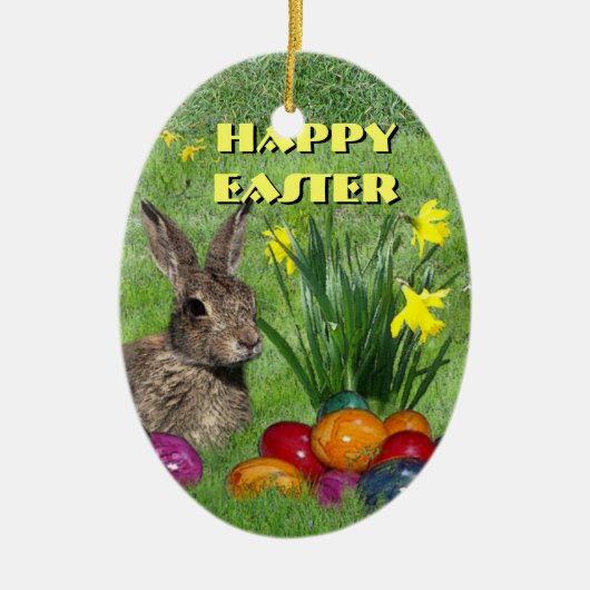 Happy Easter Keramisch Ornament (Voorkant)
