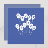 Happy Easter Key White en Blue Nice Ballons Feestdagenkaart (Voorkant / Achterkant)