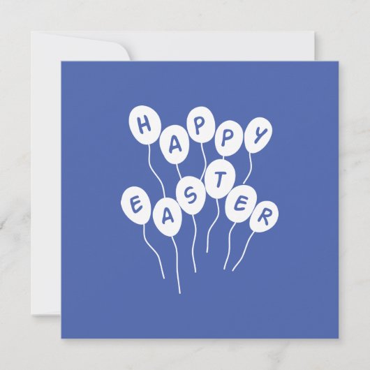Happy Easter Key White en Blue Nice Ballons Feestdagenkaart (Voorkant)