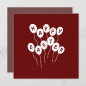 Happy Easter Key White en Bordeaux Nice Ballons Feestdagenkaart (Voorkant / Achterkant)