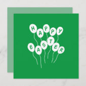 Happy Easter Key White en Green Nice Ballons Feestdagenkaart (Voorkant / Achterkant)