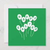 Happy Easter Key White en Green Nice Ballons Feestdagenkaart (Voorkant)