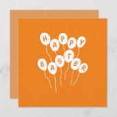 Happy Easter Key White en Oranje Nice Ballons Feestdagenkaart (Voorkant / Achterkant)