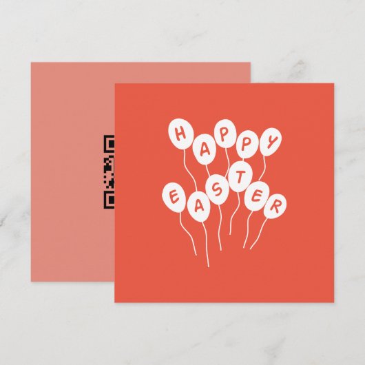 Happy Easter Key White en Red Nice Ballons Feestdagenkaart (Voorkant / Achterkant)