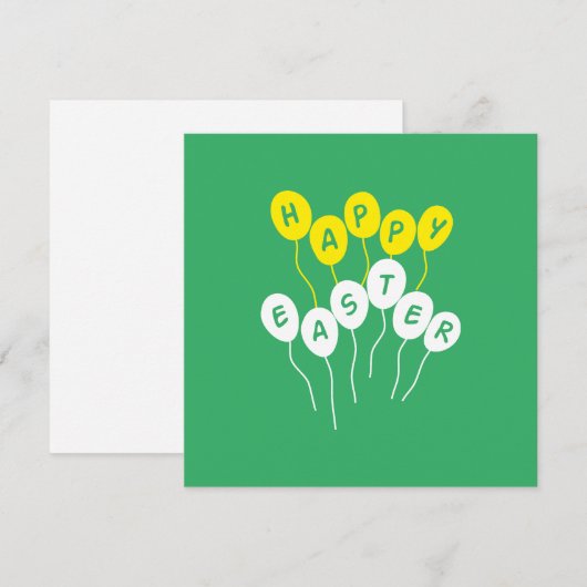 Happy Easter Key White en Yellow Nice Ballons Feestdagenkaart (Voorkant / Achterkant)