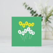 Happy Easter Key White en Yellow Nice Ballons Feestdagenkaart (Staand voorkant)