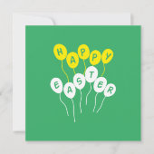 Happy Easter Key White en Yellow Nice Ballons Feestdagenkaart (Voorkant)