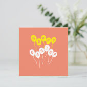 Happy Easter Key White en Yellow Nice Ballons Feestdagenkaart (Staand voorkant)