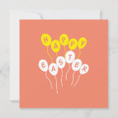 Happy Easter Key White en Yellow Nice Ballons Feestdagenkaart (Voorkant)
