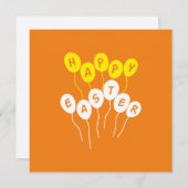 Happy Easter Key White en Yellow Nice Ballons Feestdagenkaart (Voorkant / Achterkant)