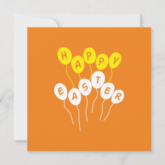 Happy Easter Key White en Yellow Nice Ballons Feestdagenkaart (Voorkant)