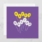 Happy Easter Key White en Yellow Nice Ballons Feestdagenkaart (Voorkant / Achterkant)