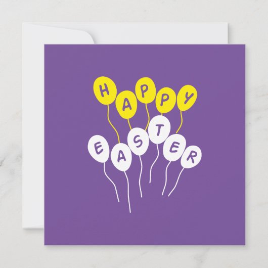 Happy Easter Key White en Yellow Nice Ballons Feestdagenkaart (Voorkant)