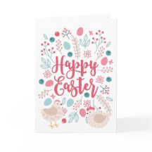 Happy Easter Kickens and Flowers