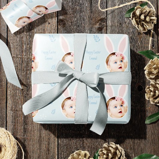 Happy Easter Kind Foto met Bunny Ears Cadeaupapier