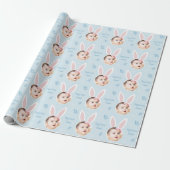 Happy Easter Kind Foto met Bunny Ears Cadeaupapier (Uitgerold)