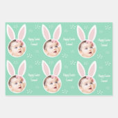 Happy Easter Kind Foto met Bunny Ears Pastel Inpakpapier Vel (Voorkant 3)