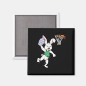 Happy Easter Kinder Jongens Bunny Dunk Basketbal O Magneet (Voorkant / Achterkant)