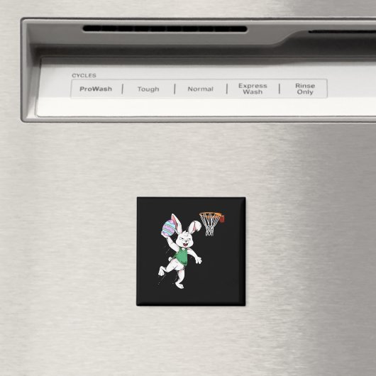 Happy Easter Kinder Jongens Bunny Dunk Basketbal O Magneet (Insitu (Vaatwasser))