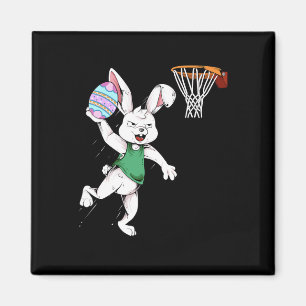 Happy Easter Kinder Jongens Bunny Dunk Basketbal O Magneet