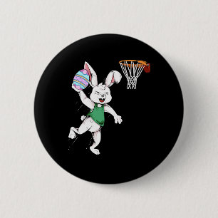 Happy Easter Kinder Jongens Bunny Dunk Basketbal O Ronde Button 5,7 Cm