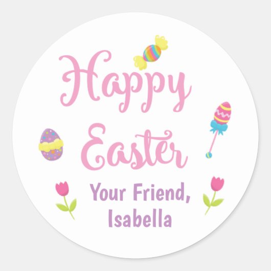 Happy Easter Kinder Treat Bag Label (Voorkant)