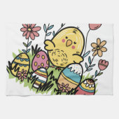 Happy Easter Kitchen Handdoeken: Feestelijk en leu Theedoek (Horizontaal)