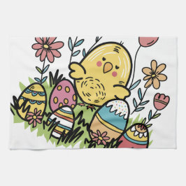 Happy Easter Kitchen Handdoeken: Feestelijk en leu Theedoek