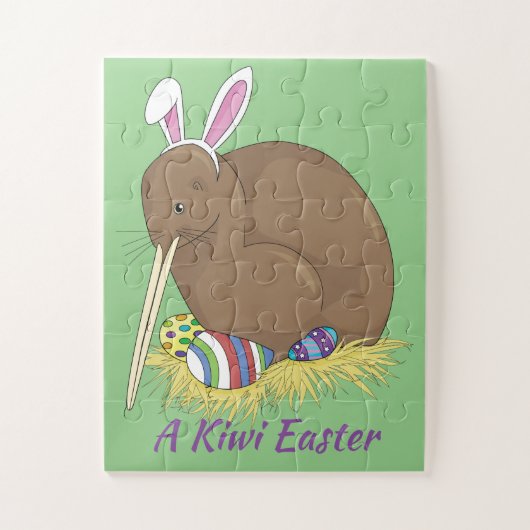 Happy Easter Kiwi met paaseieren Legpuzzel (Verticaal)