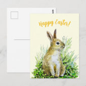 Happy Easter kleine konijn waterverf Briefkaart (Voorkant / Achterkant)