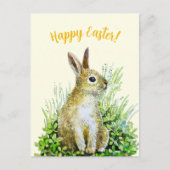 Happy Easter kleine konijn waterverf Briefkaart (Voorkant)