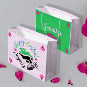 Happy Easter Kleur Blush Roze Zwart Groen Bunnies Groot Cadeauzakje