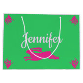 Happy Easter Kleur Blush Roze Zwart Groen Bunnies Groot Cadeauzakje (Achterkant)