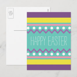 Happy Easter - kleurig eierontwerp Feestdagenkaart