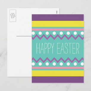 Happy Easter - kleurig eierontwerp Feestdagenkaart
