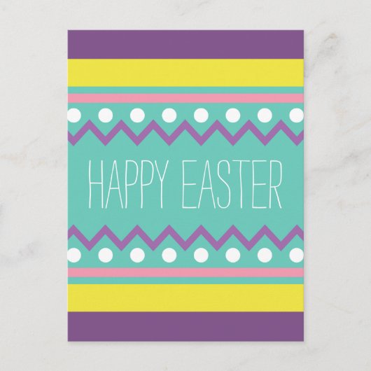 Happy Easter - kleurig eierontwerp Feestdagenkaart (Voorkant)