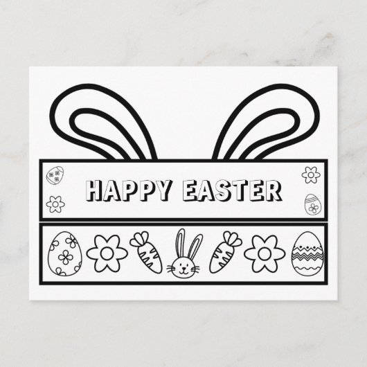 Happy Easter - Kleurrijk Briefkaart voor kinderen (Voorkant)