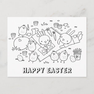 Happy Easter - Kleurrijk Briefkaart voor kinderen