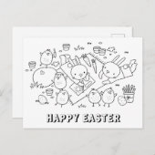 Happy Easter - Kleurrijk Briefkaart voor kinderen (Voorkant / Achterkant)