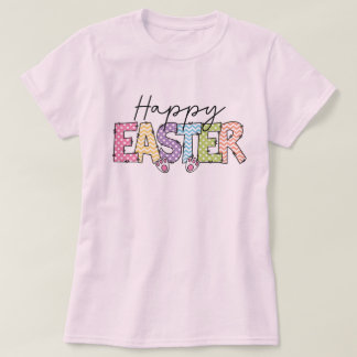 Happy Easter Kleurrijk Bunny Design T-shirt