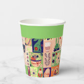 Happy Easter Kleurrijke Collage Papieren Bekers (Achterkant)