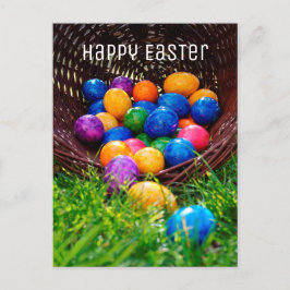 Happy Easter Kleurrijke Eieren Foto Briefkaart