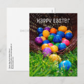 Happy Easter Kleurrijke Eieren Foto Briefkaart (Voorkant / Achterkant)