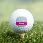 Happy Easter Kleurrijke Strepen Patroon Golfballen (Insitu Shirt)