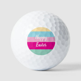 Happy Easter Kleurrijke Strepen Patroon Golfballen