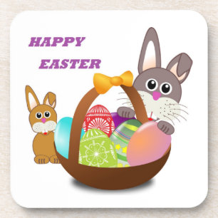 "HAPPY EASTER" KONIJN BIER ONDERZETTER