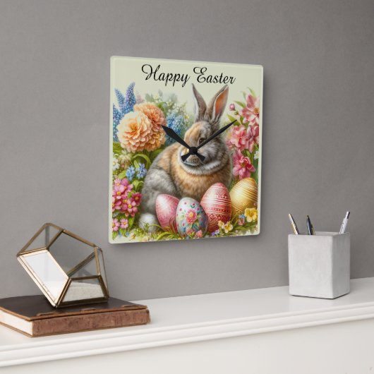 Happy Easter  Konijn Decoratieve Wandklok (Kantoor)
