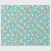 Happy Easter Konijn en Wortelen Cadeaupapier (Vlak)