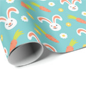 Happy Easter Konijn en Wortelen Cadeaupapier (Rol Hoek)