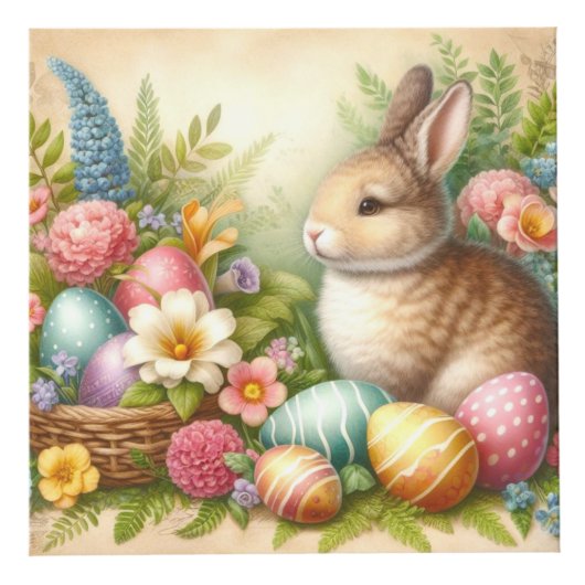 Happy Easter / konijn Kubus (Rechts)